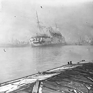 The Empire Waveney, fomerly the German Strength Through Joy luxury liner Milwaukee