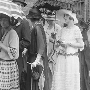 At Eton and Harrow cricket match at Lords, London Lady Mary Thynne waiting in the