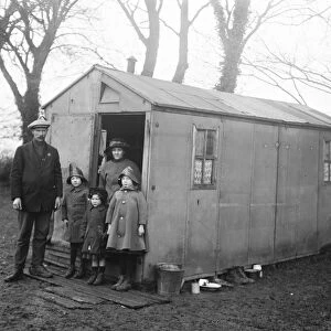 Ex soldiers family in canvas hut at Greensted ( Essex ) Hilder and his family