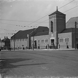 An exterior view opf the new swimming baths on Eltham Hill. 1939