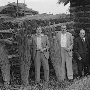 Farmans, three generations. 19 August 1937 Reed Thatching in Norfolk. Mr R