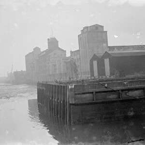 The flour mills on the riverside at Erith in Kent. 1936
