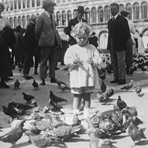 Future King as a bird lover. Little Prince Michael of Romania, the only son of