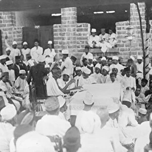 Gandhi addresses university students in Poona, India. Mr Gandhi delivering the