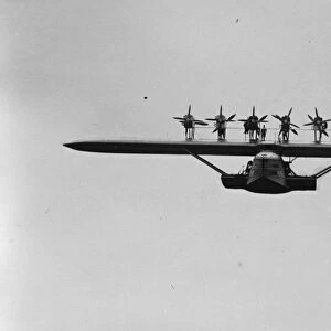 Giant plane as air liner. German Dornier Do X Flying Boat. 22 October 1930