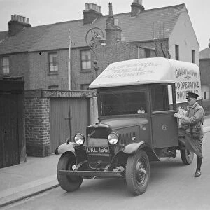 Gillingham Cooperative Society laundry delivery van with driver. 1938
