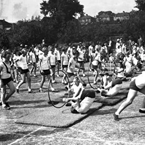 Girls exercising at Greenhithe in Dartford. 1935