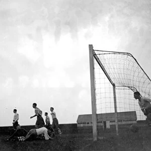 A goal at the Dartford V Enfield football match. 10 November 1934