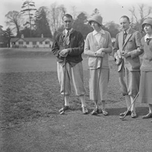 Golf match between ladies and Gentlemen at Stoke Poges Left to right Cyril Tolley