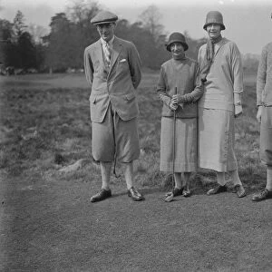 Golf match between ladies and gentlemen at Stokes Poges Left to right T A Torrance