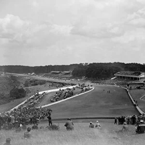 Goodwood Racecourse, Sussex, England. View of the course and grandstand