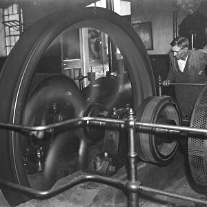 Gravesend Gasworks in Kent. The engine room. 1939