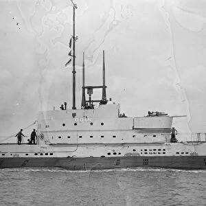 HM Submarine Odin soon after leaving Chatham dockyard for her trials. 18 July 1929