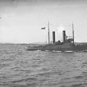 HM tug Frisky leaving Bergen 19 April 1920