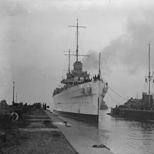 HMS Cumberland at Chatham. 13 December 1927