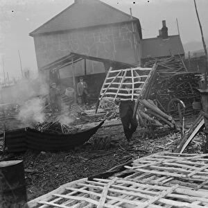 Hurdle making in Cuxton, Kent. 1937