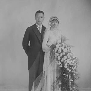 Important Chinese wedding. Mr Chang Hsueh Tseng, is here seen with his bride