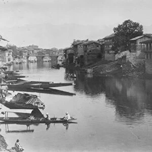 Kashmir, India. At Srinagar, a general view showing the Jhelum river. 4 December