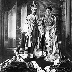 King George V and Queen Mary Pictured in crown and coronation robes for the Delhi