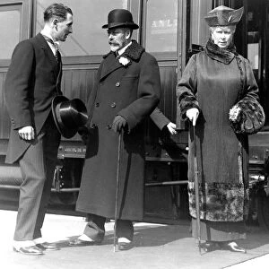 King George V and Queen Mary pictured before entering the Royal train at Calais