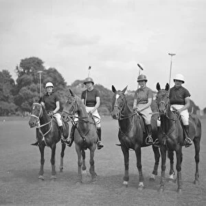 Ladies Inter Club Polo at Ranelagh - Rugby team, left to right Hon Mrs Edward Greenall