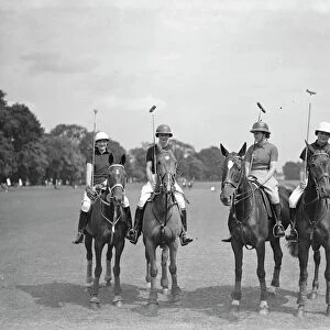 Ladies Inter Club Polo at Ranelagh - Rugby team, left to right Hon Mrs Edward Greenall