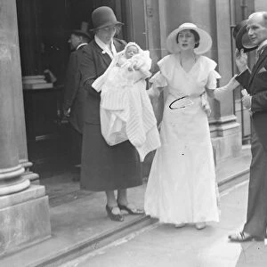 Lady Aberconway and her infant son Christopher Maclaren after the latters christening