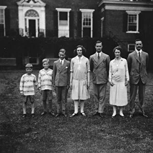 Lady Astor at her ancestral home. Lord and Lady Astor with their children, reunited