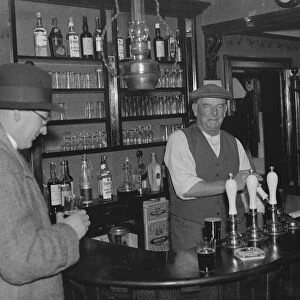The landlord Mr J H Salmon at the Long Reach Tavern in Dartford, Kent