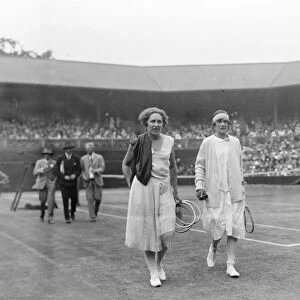 Lawn tennis championship at Wimbledon Miss Joan Fry and Mlle Billout after their
