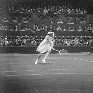 Lawn tennis at Wimbledon. Miss Eileen Bennett ( G Britain ) who won, in play against