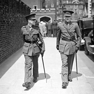 Levee at St James Palace Lieutenant Parkinson and Lieutenant Hodgson 4th Royal Sussex Regiment