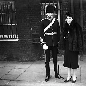 Levee at St Jamess Palace, London. 2nd Lieutenant Eric Williams and his mother