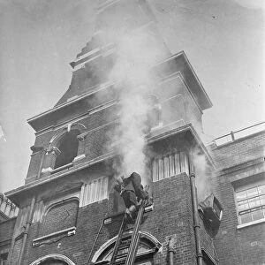 London Fireman Give Rescue Display. A display of rescue work, fire fighting