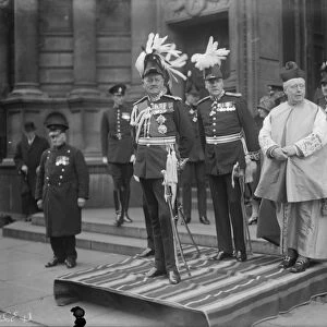 Lord Byng takes the salute from Roman Catholic police constables. 13 November 1928
