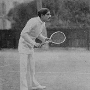 The Maharajah Holkar of Indore seen playing tennis while in Nice, France 16 January