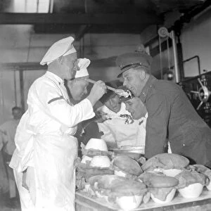Making the christmas pudding is an enjoying task for the Royal Artillery, Woolwich