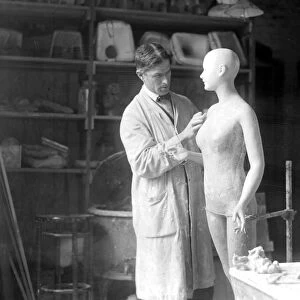The making of wax models at Sages, Grays Inn Road. The initial stage in the moulding