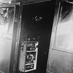 A Marconi wireless telephone set installed in an aeroplane. The switches on the