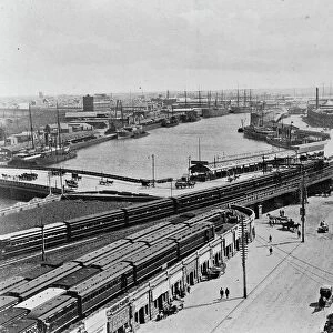Melbourne. The Yarra with Flinders Street 30 April 1920