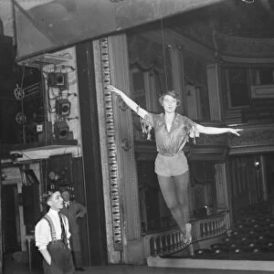 Miss Dorothy Dickson, as Peter Pan, makes her first flight this year at the Adelphi theatre