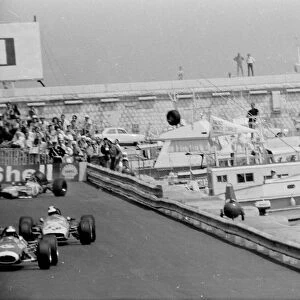 Monaco: Swiss driver Bernard Bauer (background left) loses wheel, seconds later car