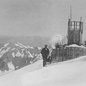 Mont Blanc from Chamonix, . The Janssen observatory on the summit November 1920