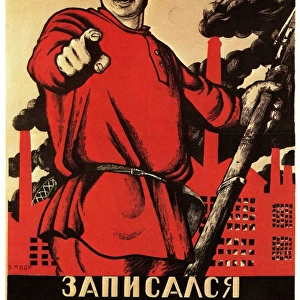 Moor Dmitry - Have you volunteered for the Red Army? 1920 colour lithograph