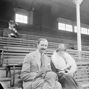 Mr P G H Fender, the Surrey captain, and Miss Ruth Clapham photographed at the Oval on Wednesday