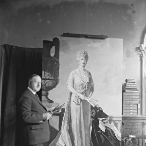 Mr Richard Jack and his portrait of the Queen 24 March 1927