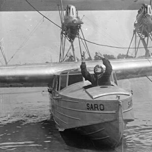 Mrs Victor Bruce forced down an hour after taking off for month in the air attempt