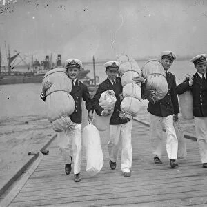 Naval cadets ( Worcester boys ) at the Nautical Training College on HMS Worcester