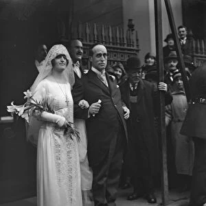 Niece of M Venizelos weds in London. Miss Mary Julia Schilizzi, niece of M and Mme Venizelos