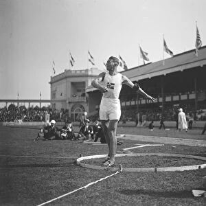 Olympic Games at Antwerp Helge L?vland (NOR) throwing in the pentathlon 17 August 1920